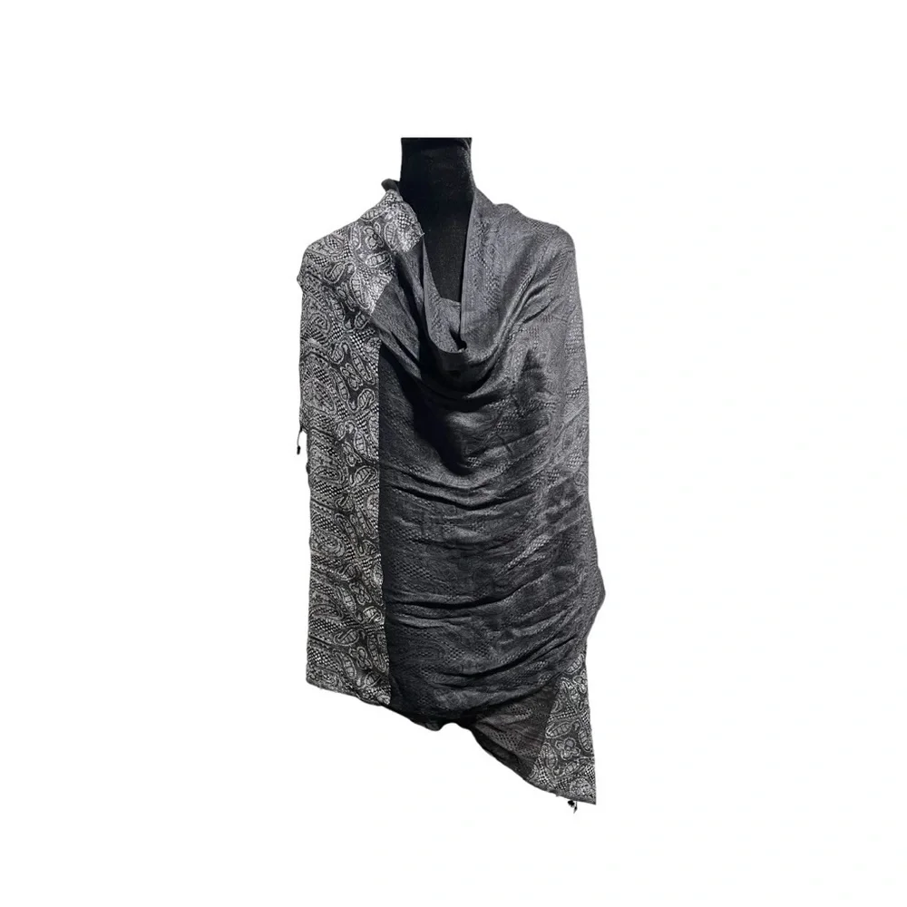 Collection Eighteen 100% Silk Shawl Wrap Fringe Hem